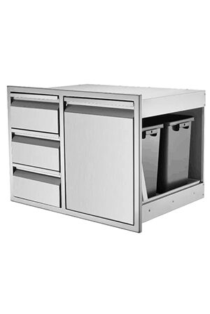 סט קומבו- מגירות ותא לאשפה